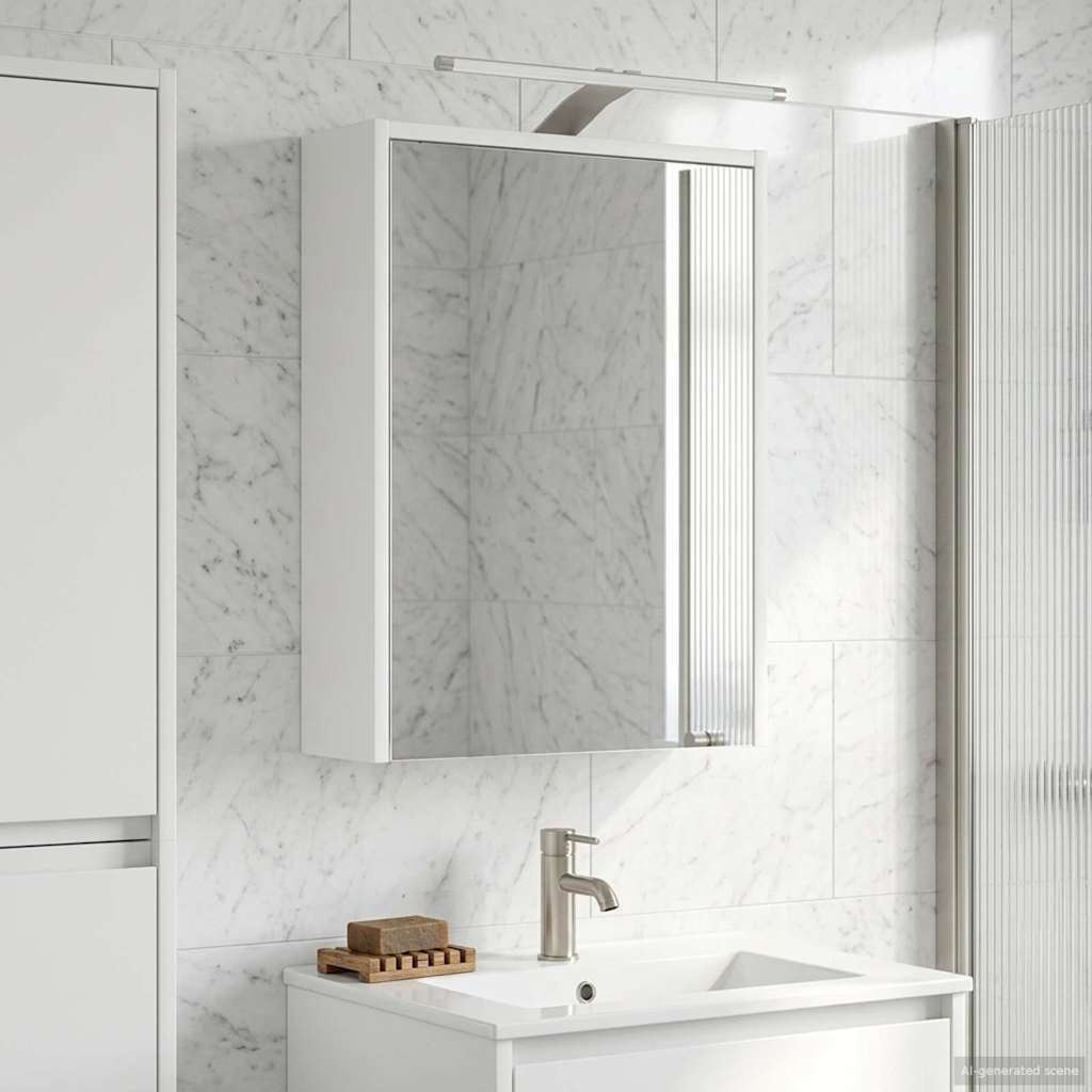 vidaXL vidaXL Szafka z lustrem do łazienki z półką Biały 43 x 16 x 62.5 cm