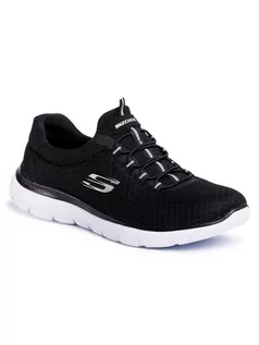 Buty sportowe damskie - Skechers Summits 12980-BKW czarny - grafika 1