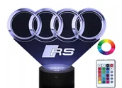 Lampy stojące - Lampka Nocna Z Imieniem Znak Audi Rs 3D Led Grawer - miniaturka - grafika 1