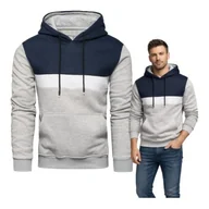 Bluzy męskie - Bluza męska szara z kapturem kangurka XL - miniaturka - grafika 1