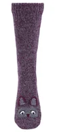 Skarpetki damskie - Damskie długie skarpety ciepłe, fioletowo-szare - Sowa - miniaturka - grafika 1