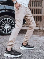 Spodnie męskie - Spodnie męskie tyou jogger beżowe Dstreet UX3306-S - miniaturka - grafika 1