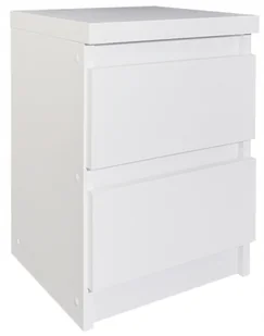 Szafka Nocna 30CM Biała 2 Szuflady Stolik Nocny Wymiar 30x30cm Łatwy Montaż - Szafki nocne - miniaturka - grafika 1