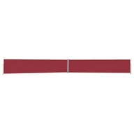 Markizy - vidaXL Wysuwana markiza boczna na taras, 170x1200 cm, czerwona vidaXL - miniaturka - grafika 1