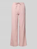 Spodnie damskie - Spodnie szerokie z mieszanki wiskozy i lnu model ‘CARO’ - miniaturka - grafika 1