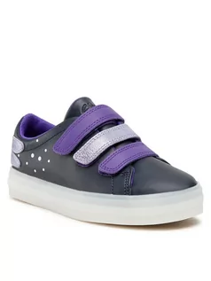 Buty dla dziewczynek - Clarks Sneakersy Flare Fly K 261619136 Czarny - grafika 1