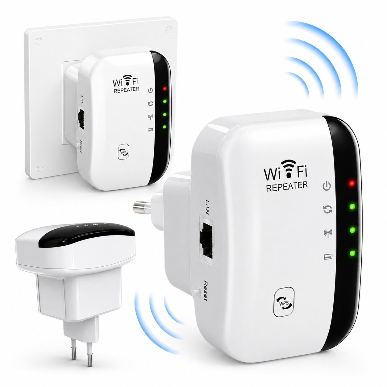 Access Point Hello Case Wzmacniacz Sygnału Wi-Fi Repeater Access Point 300Mb/s 2.4GHz WPS LAN Mocny HOME0350