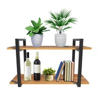Półki do salonu - Półka na Ścianę Wisząca 60 cm Loft Dąb Złoty Regał Nowoczesna Ścienna - miniaturka - grafika 1