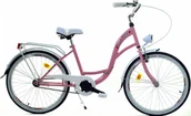 Rowery - Dallas Bike Rower Dallas City Junior 24" 1spd - różowy z białym - miniaturka - grafika 1