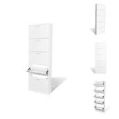 Szafki na buty - vidaXL Szafka na buty z 5 półkami na buty biała drewniana - Półki i szafki na buty - miniaturka - grafika 1