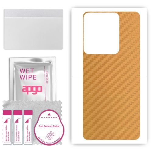 folia naklejka skórka strukturalna na TYŁ do Vivo Y55t - Carbon Złoty - apgo SKINS