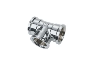 Trójnik mosiężny 1/2" chrom - Łączniki, trójniki, kształtki - miniaturka - grafika 1