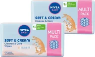 Chusteczki nawilżane - Nivea Chusteczki nawilżane Soft & Cream 8x57szt. - miniaturka - grafika 1