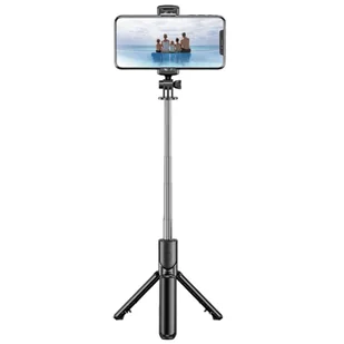 Elight S3 2 w 1 Selfie Stick i wideorozmowa WEB, przedłużony statyw do 68 cm i spust, czarny - Selfie stick - miniaturka - grafika 1