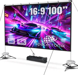 Przenośny ekran projekcyjny 100'' 4K  Spacetronik-Przenośny ekran projekcyjny 100'' 4K  Spacetronik - Ekrany projekcyjne - miniaturka - grafika 1