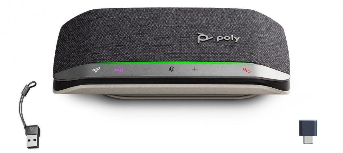 Poly Sync 20+M - Smarte Freisprecheinrichtung - Bluetooth - kabelgebunden, kabellos - USB-A, USB-C - Schwarz - Zertifiziert fur Microsoft Teams B95VLAA#AC3