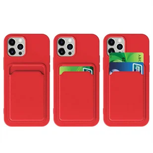 Card Case silikonowe etui portfel z kieszonką na kartę dokumenty do iPhone 12 Pro Max pomarańczowy - Etui i futerały do telefonów - miniaturka - grafika 8