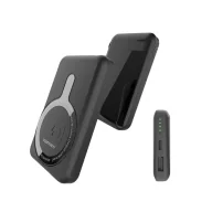 Powerbanki - Powerbank Denmen PD+ MagSafe 10000mAh 15W Bezprzewodowy Czarny - miniaturka - grafika 1