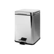 Kosze na śmieci - Kosz na pedał 6 l Niagara kwadrat chrom - miniaturka - grafika 1