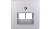 Inne akcesoria elektryczne - Berker Kwadrat/B3/B7 alu płytka do gniazda telefonicznego 2 B_14091404 - miniaturka - grafika 1