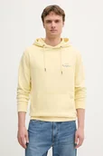 Bluzy męskie - Pepe Jeans bluza bawełniana męska kolor żółty z kapturem z nadrukiem PM582916 - miniaturka - grafika 1