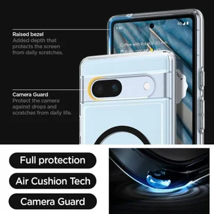 Etui GOOGLE PIXEL 7A Spigen Ultra Hybrid Onetap Ring MagSafe transparentne - Etui i futerały do telefonów - miniaturka - grafika 16