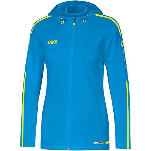 JAKO Damska kurtka Striker 2.0, niebieska/neonowy żółty, 40