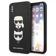 Etui i futerały do telefonów - Karl Lagerfeld Etui do iPhone XS Max czarny/black hardcase Saffiano Ikonik Karl&Choupette Head - miniaturka - grafika 1