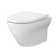 Miski WC - Cersanit Larga Oval Cleanon set zestaw misa + deska wolnoopadająca slim S701-472 - miniaturka - grafika 1