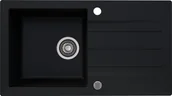 Zlewozmywaki - Kernau Zlewozmywak granitowy KGSA 50 1B1D Deep Black - miniaturka - grafika 1