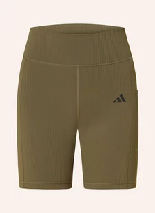 Adidas Szorty Treningowe Opt Rib braun - Spodenki damskie - miniaturka - grafika 1