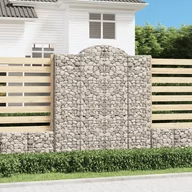 Pozostałe narzędzia ogrodowe - vidaXL Kosze gabionowe, 6 szt, 200x30x220/240 cm, galwanizowane żelazo - miniaturka - grafika 1