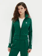 Bluzy damskie - adidas Bluza adicolor Classics Firebird JC8262 Zielony Regular Fit - miniaturka - grafika 1
