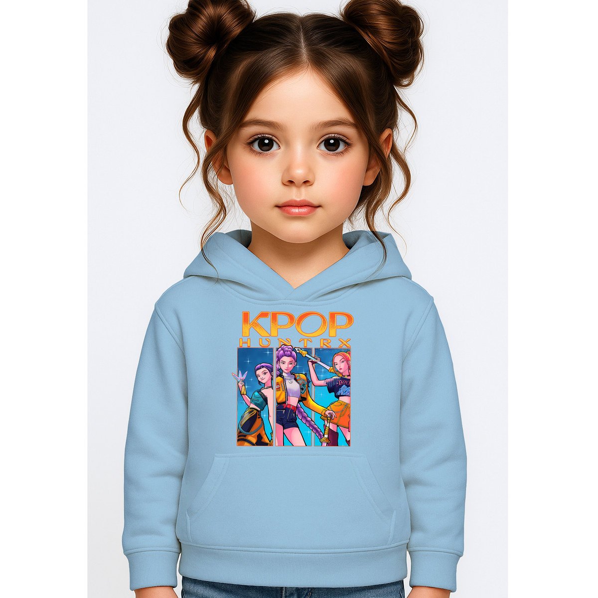 BLUZA DZIECIĘCA K-POPOWE ŁOWCZYNIE DEMONÓW HUNTRIX 146-152 Z KAPTUREM