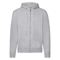 Bluzy męskie - Bluza męska z kapturem Zip Through Hooded Sweat Fruit of the Loom - Heather Grey M - miniaturka - grafika 1
