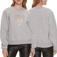 Bluzy damskie - Guess szara bluza damska złote logo ocieplana W3YQ12K9Z21-LMGY S - miniaturka - grafika 1