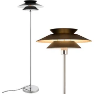 Lampy stojące - NETTLIFE Nowoczesna czarna lampa podłogowa do salonu E27 1 płomień z włącznikiem nożnym Vintage Metal Industrial Design Wysokość 145CM - miniaturka - grafika 1