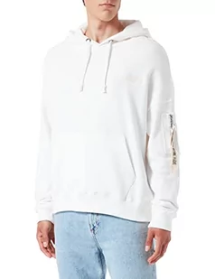 ALPHA INDUSTRIES Męska bluza z kapturem Organics OS Organic beżowa, Organic White, S - Bluzy męskie - miniaturka - grafika 1