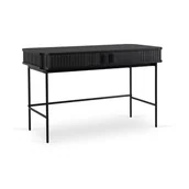 Biurka - MEBEL ELITE Biurko Komputerowe Gabinetowe Drewniane Industrialne Loft Dąb Czarny TRISH - miniaturka - grafika 1