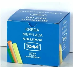 Kreda szkolna niepyląca kolorowa 100szt - TOMA - Kreda - miniaturka - grafika 1