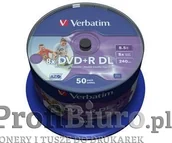 Nośniki danych - Płyty Verbatim DVD+R 8,5GB DL 8x - Cake Box - 50szt. - Do nadruku - miniaturka - grafika 1