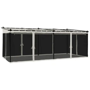 vidaXL Altanka ze ścianami z siatki, kremowa, 6x3 m, stal - Altany ogrodowe - miniaturka - grafika 1