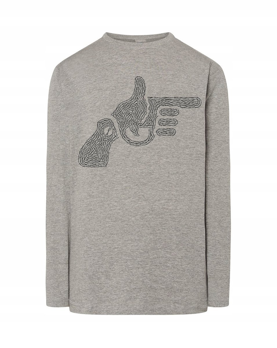 Longsleeve nadruk Ręka Pistolet Rewolwer r.4XL