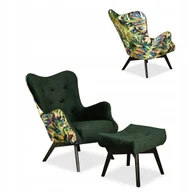 Fotele - Fotel skandynawski Luna z podnóżkiem Family Meble - miniaturka - grafika 1