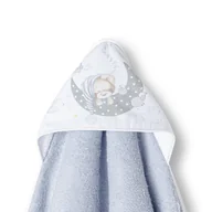 Okrycia kąpielowe dla dzieci - Okrycie kąpielowe 100x100 Miś szary ręcznik z kapturkiem - miniaturka - grafika 1