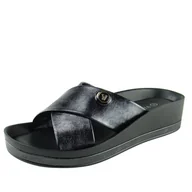 Klapki i japonki damskie - Klapki damskie na koturnie VINCEZA 17278 czarne - miniaturka - grafika 1