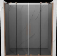 Ścianki i drzwi prysznicowe - Mexen Velar Duo drzwi prysznicowe rozsuwane 200 cm, grafit, miedź szczotkowana - 871-200-000-42-65 - miniaturka - grafika 1