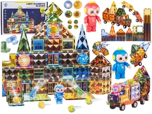 POJAZDY KLOCKI MAGNETYCZNE ŚWIECĄCE DLA DZIECI - Klocki - miniaturka - grafika 1