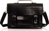 Teczki i aktówki - Solome CZARNA SKÓRZANA TORBA LISTONOSZKA NA RAMIĘ SOLOME - miniaturka - grafika 1