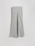 Spodnie damskie - Reserved - Dzianinowe spodnie flare - jasnoszary - miniaturka - grafika 1